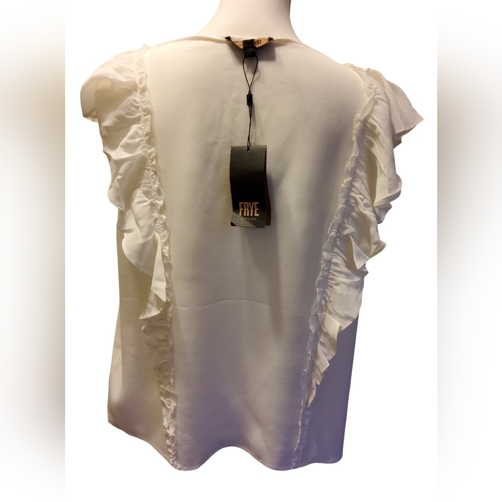 Frye Cream Ruffle Blouse - Picture 3 of 5